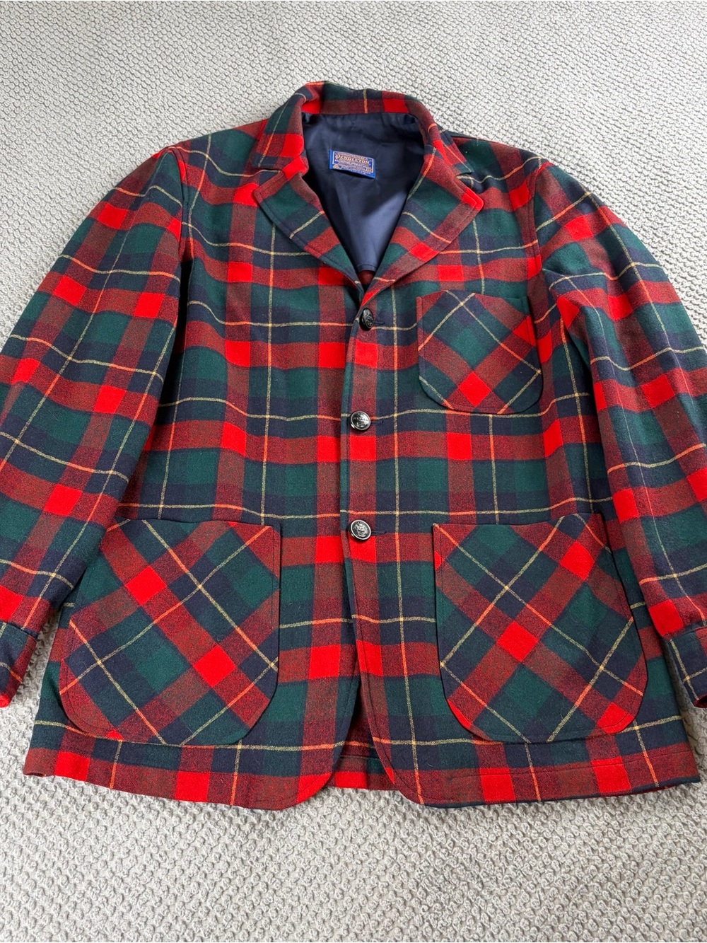 Vintage Pendleton Blue and Gold Wool Label Jacket